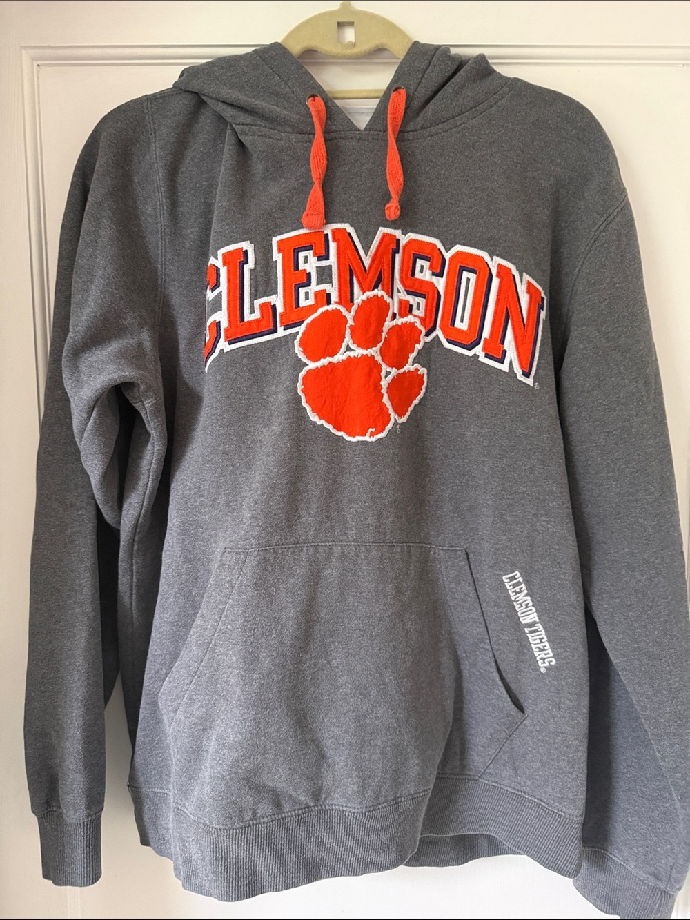 Clemson Pullover Hoodie with Embroidered Logo, Sz. M
